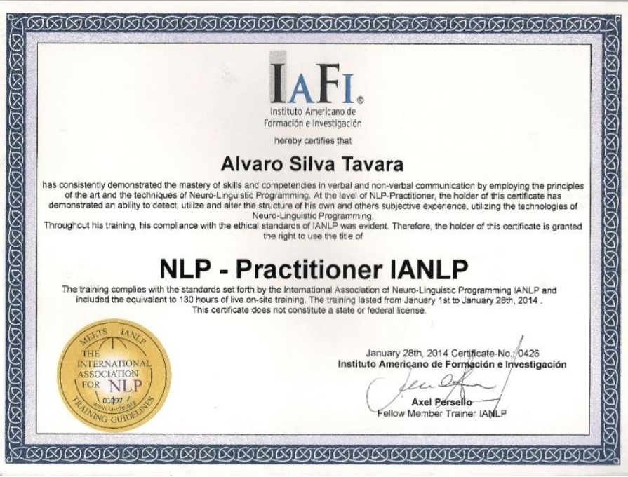 Practitioner PNL Programaci{on Neurolinguistica