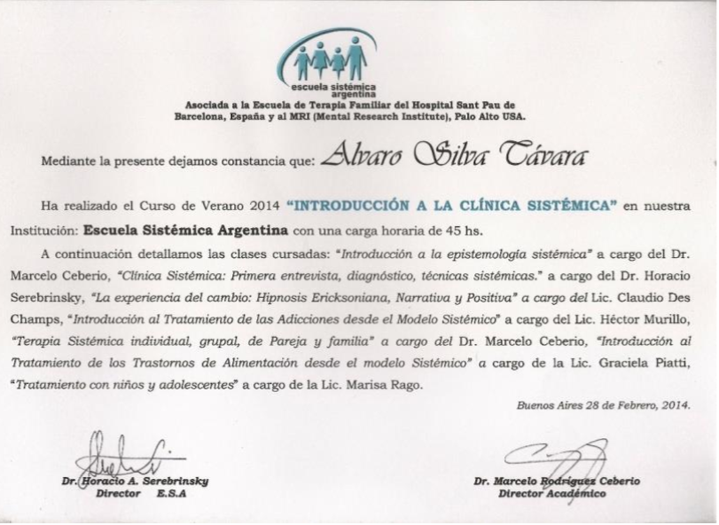 CLINICA SISTEMICA PSICOTERAPIA SISTEMICA